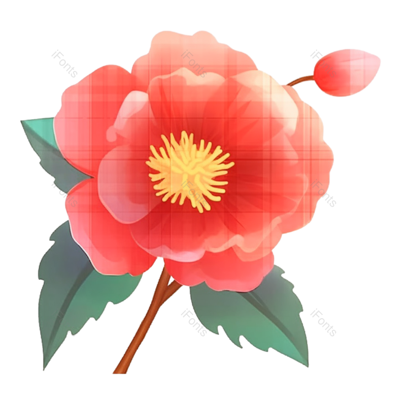 红色的花图片,白色背景元素,PNG,免抠素材